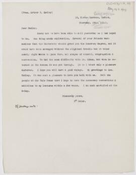 Letter to Arthur T. Hadley, (ca May 14, 1914)