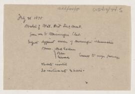 Cushing's notes, the Microscopic Club, February 25, 1878