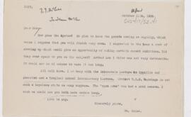 Letter to Thomas McCrae, October 11, 1909