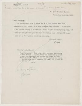 Letter to G. Alder Blumer, December 2, 1902