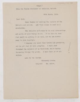 Letter to Henry Mills Hurd, March 30, 1912
