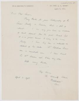 Letter to A.T. Gesner, April 3, 1914