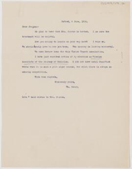 Letter to Henry Barton Jacobs, June 4, 1914