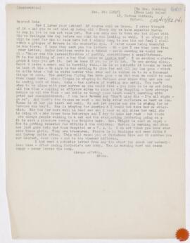Letter to Katharine Stone Crowell Cushing, December 6, 1917