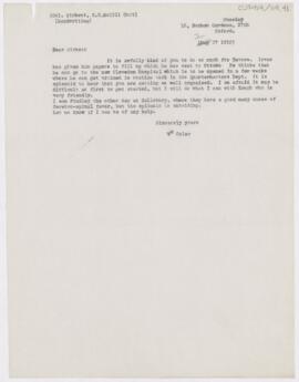 Letter to Herbert Stanley Birkett, January 27, 1915