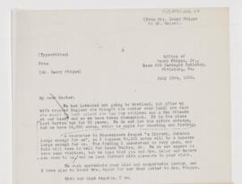 Letter to William Osler, July 19, 1906
