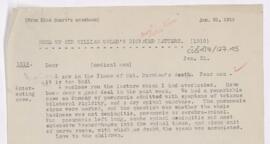 Letter to unidentified recipient, January 31, 1919