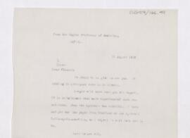 Letter to Simon Flexner, August 23, 1918
