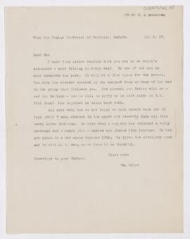 Letter to William George MacCallum, May 16, 1917