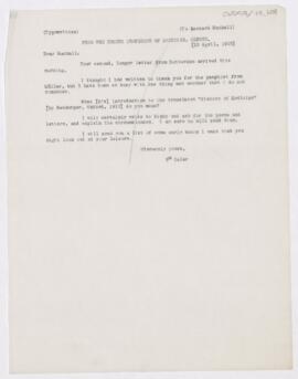 Letter to Leonard L. Mackall, April 10, 1915