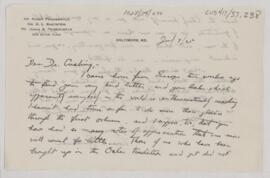 Letter to Harvey Cushing, July 9, 1925