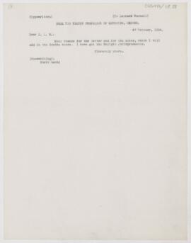 Letter to Leonard L. Mackall, October 27, 1914