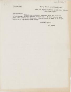 Letter to E.M. Brockbank