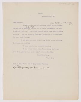 Letter to Henry Barton Jacobs, November 30, 1909