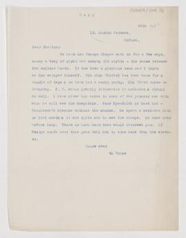 Letter to Frederick Cheever Shattuck, (September 28, 1906 ? )
