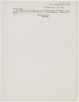 Letter to G.J. Coy, October 5, 1901