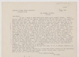 Letter to Mabel Brewster, July 10, 1908
