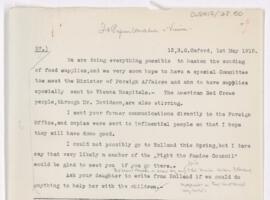 Letter to Karl Friedrich Wenckebach, May 1, 1919