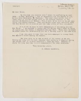 Letter to William Osler, May 2, 1905