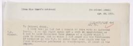 Letter to John George Adami, April 25, 1919