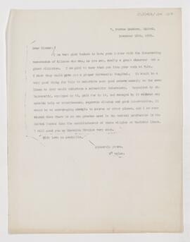 Letter to G. Alder Blumer, November 13, 1906