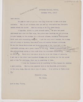 Letter to Henry Barton Jacobs, November 29, 1911