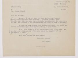Letter to Henry Phipps, (September 1909 ?)