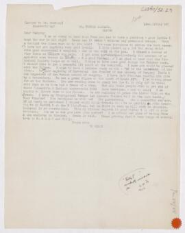 Letter to Harvey Cushing, January 28, 1908