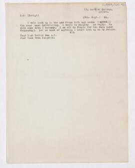 Letter to Thomas Archibald (?) Malloch, September 5, 1915