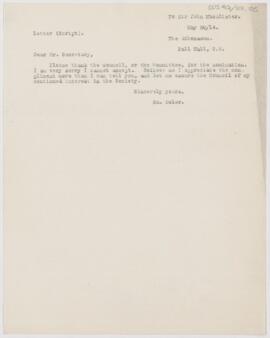 Letter to John Young Walker MacAlister, May 20, 1914