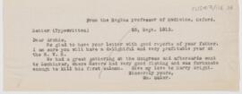 Letter to Thomas Archibald Malloch, September 25, 1913