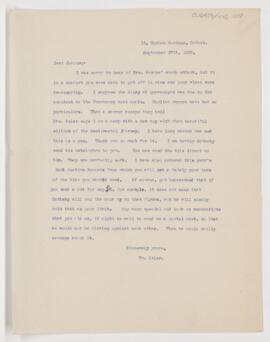 Letter to Henry Barton Jacobs, September 27,1907