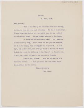 Letter to Henry Barton Jacobs, June 27, 1914