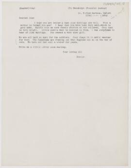 Letter to Gwendolyn Francis Andras, January 11, 1915
