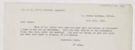 Letter to John Alexander Nixon, November 18, 1912