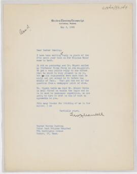 Letter to Harvey Cushing, May 2, 1925