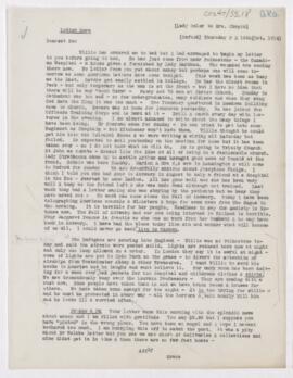 Letter to Susan Revere Chapin, October 15-16, 1914