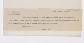 Letter to Campbell Palmer Howard, August 14, 1915