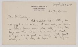Letter to Harvey Cushing, May 23, 1925