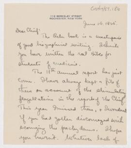 Letter to Harvey Cushing, June 14, 1925