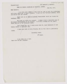 Letter to Leonard L. Mackall, June 28, 1910
