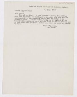 Letter to Thomas Archibald Malloch, July 14, 1915