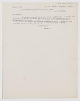 Letter to George H.F. Nuttall, February 27, 1908