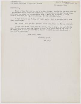 Letter to William Sydney Thayer, August 26, 1914
