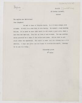 Letter to Francis John Shepherd, June 2, 1912