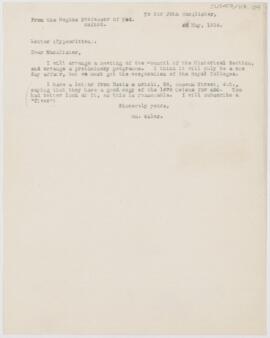 Letter to John Young Walker MacAlister, May 26, 1914
