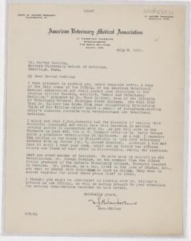 Letter to Harvey Cushing, July 8, 1926