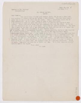 Letter to Harvey Cushing, February 25, 1910