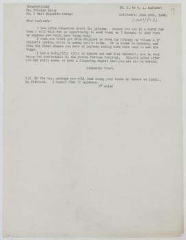 Letter to Henri Amédée Lafleur, June 20, 1893