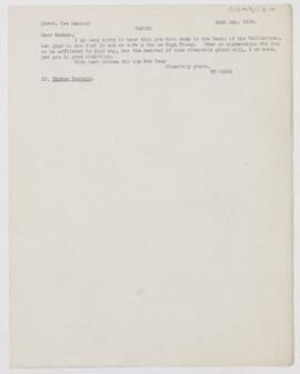 Letter to Ira Remsen, January 16, 1913